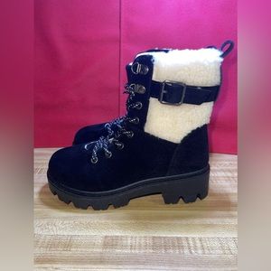 Krazy Kicks Camelia Lace Up Zip Side Girls Black Boots Size 13 M